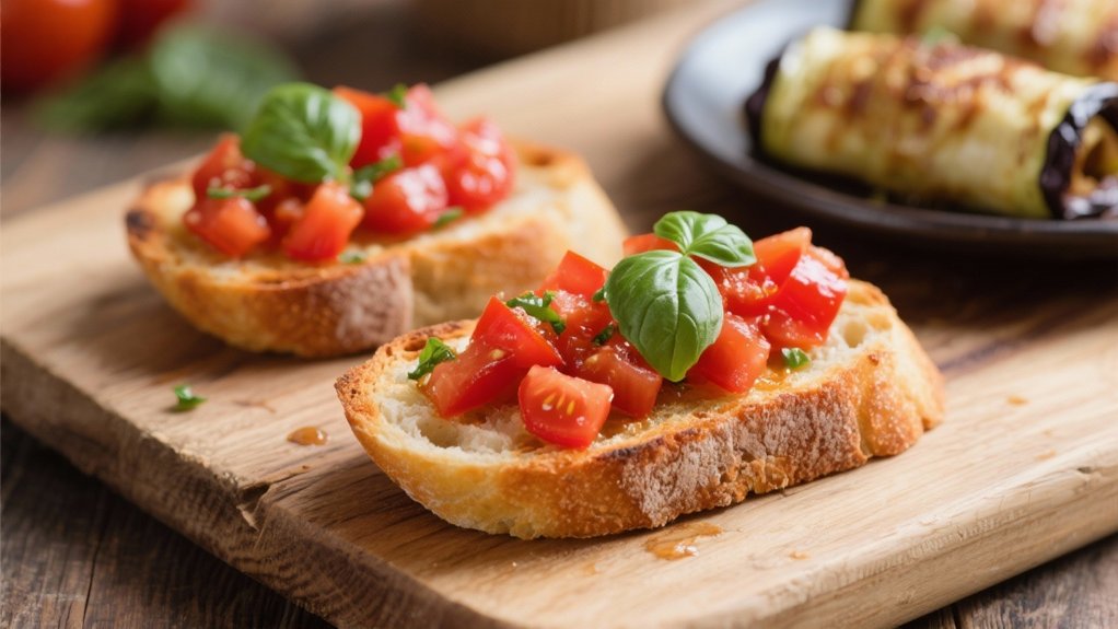 rustic tomato basil bruschetta