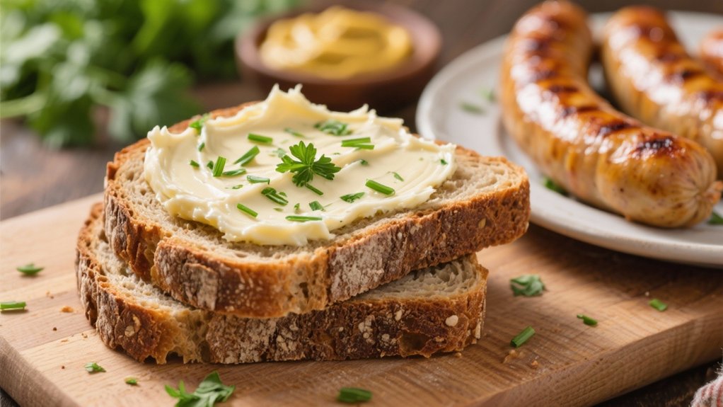 rye bread with herb butter