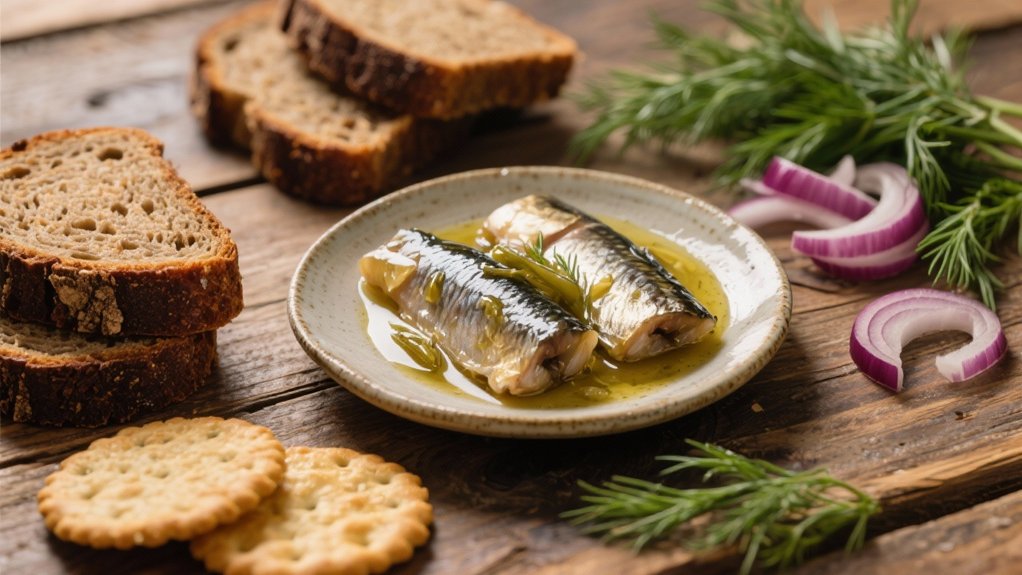 rye bread with pickled herring