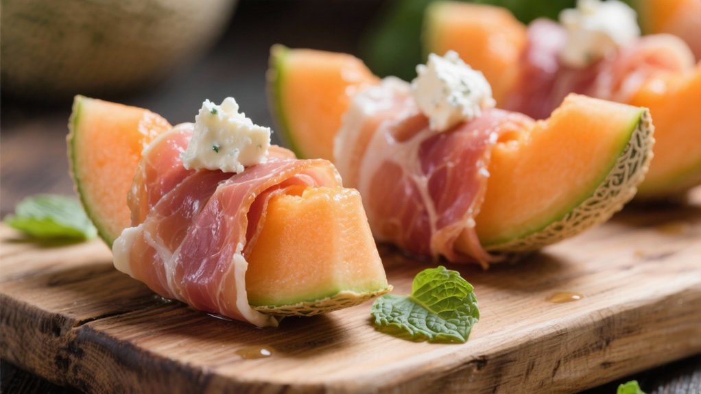salty sweet prosciutto melon wraps