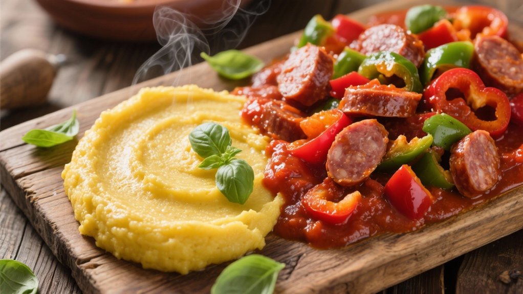 sausage peppers polenta comfort