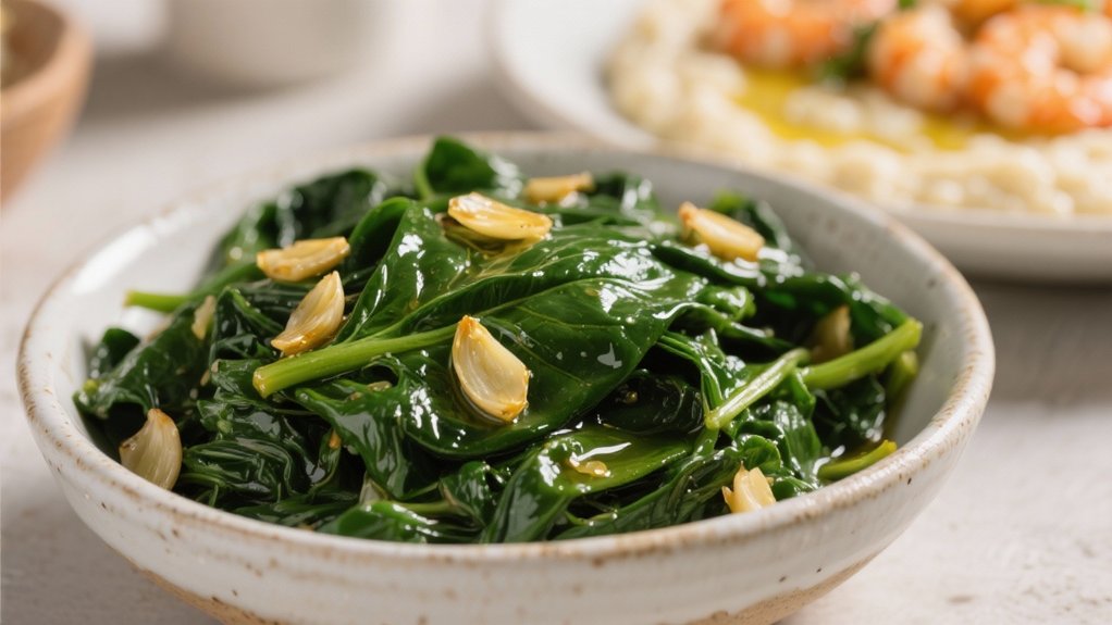 saut ed garlic spinach dish