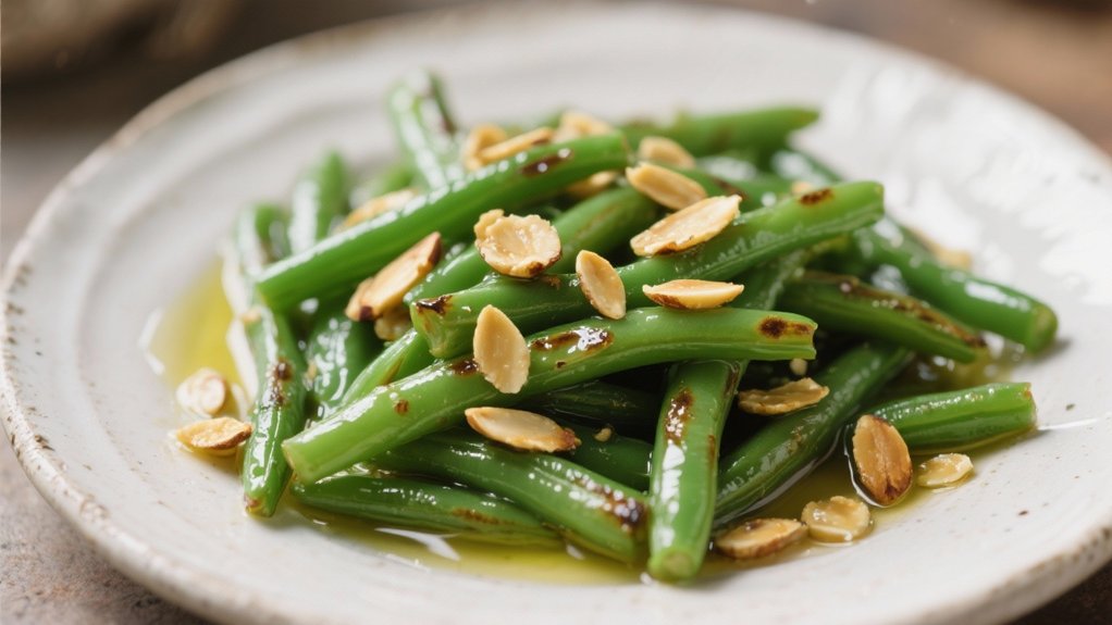 saut ed green beans and almonds