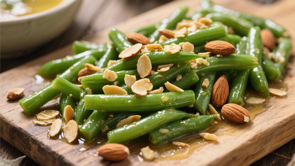 saut ed green beans and almonds
