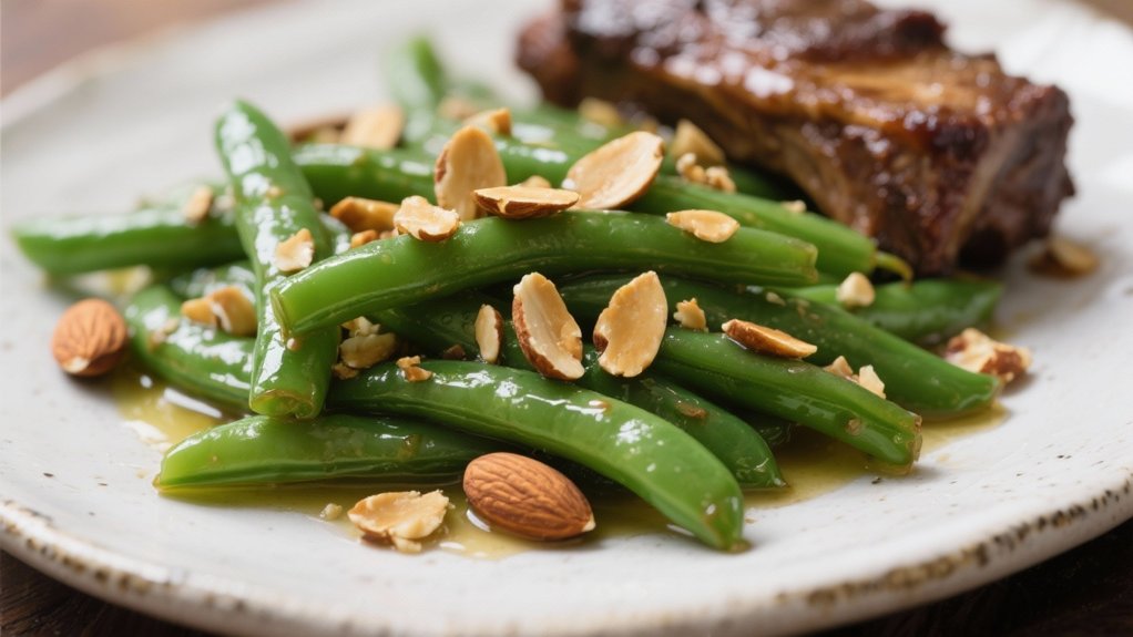 saut ed green beans with almonds