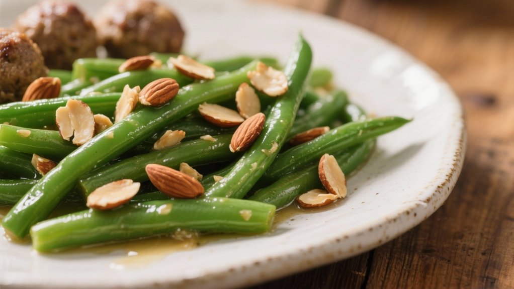 saut ed green beans with almonds