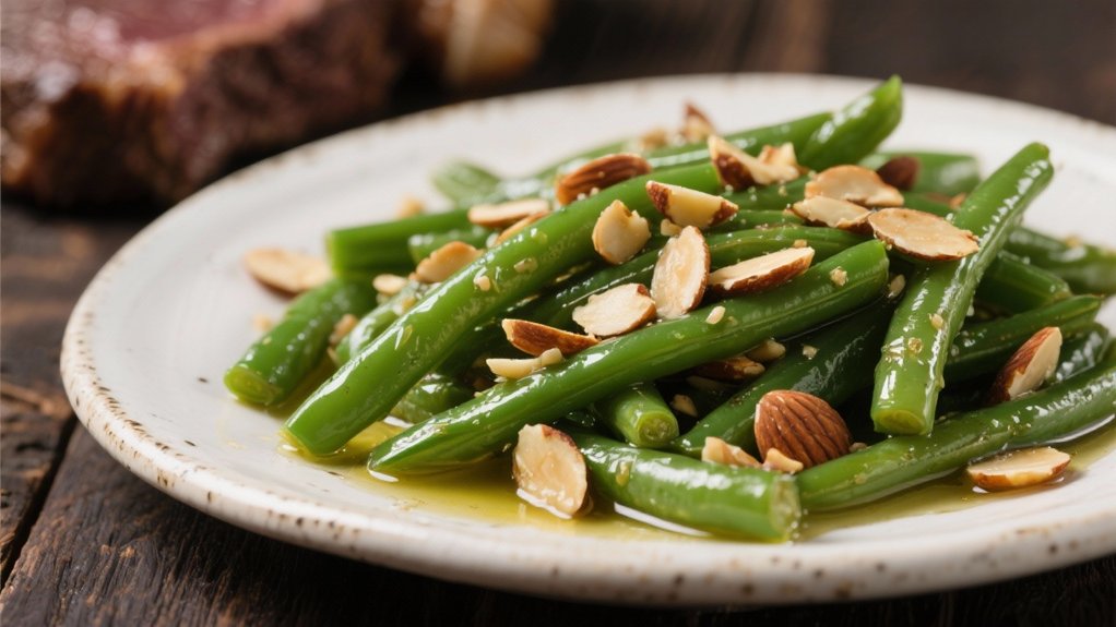 saut ed green beans with almonds