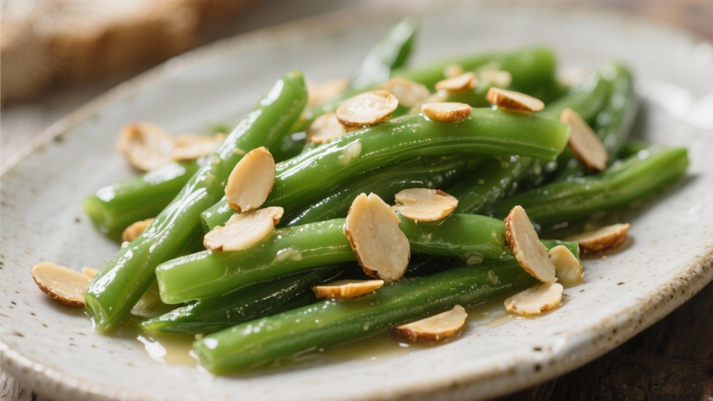 saut ed green beans with almonds