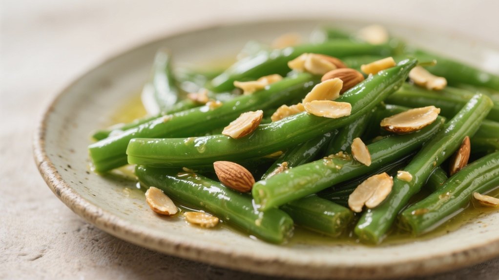 saut ed green beans with almonds