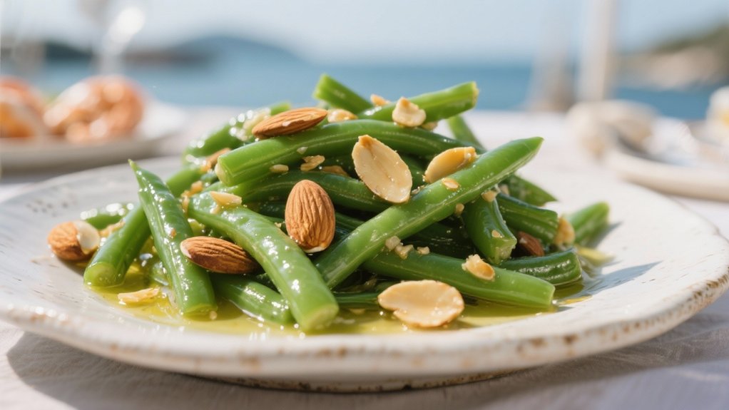 saut ed green beans with almonds