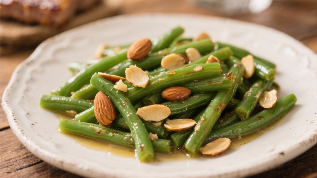 saut ed green beans with almonds
