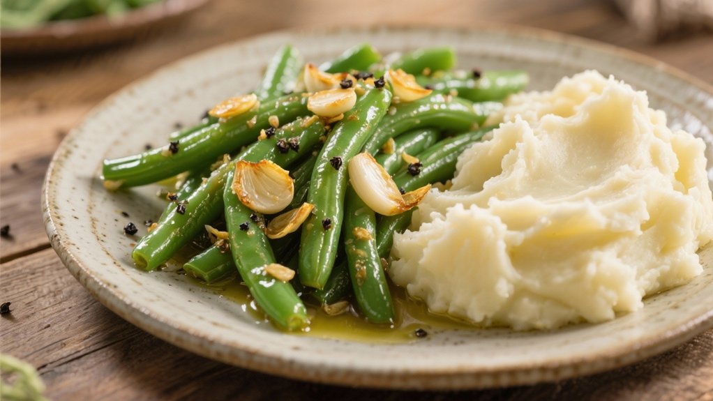 saut ed green beans with garlic