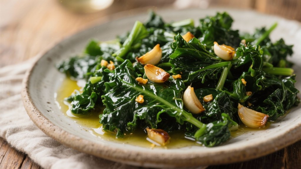 saut ed greens with garlic