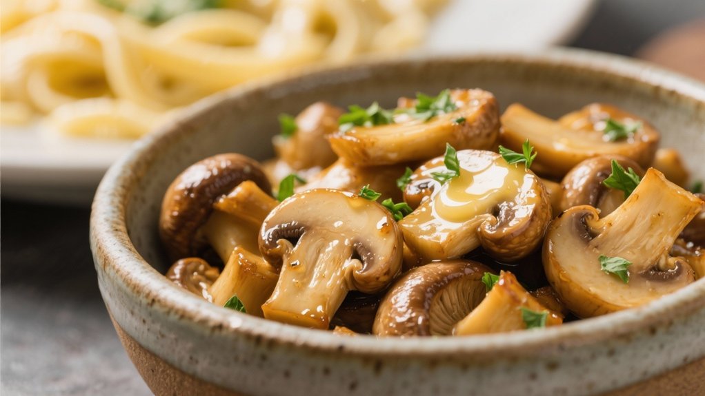saut ed mushrooms complement alfredo
