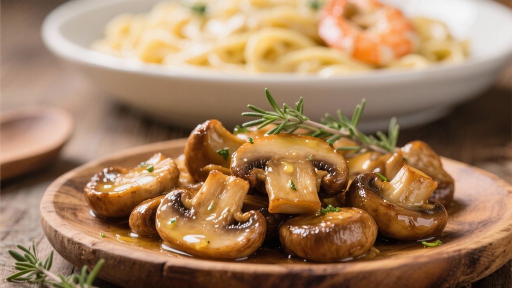 saut ed mushrooms enhance alfredo