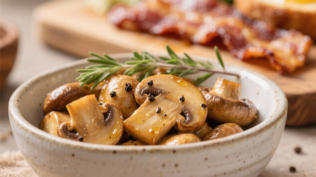saut ed mushrooms enhance bacon