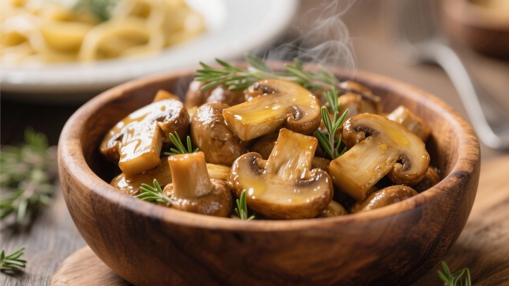 saut ed mushrooms enhance carbonara