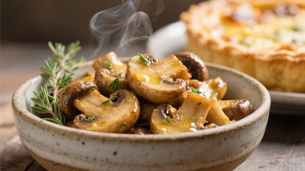 saut ed mushrooms enhance quiche