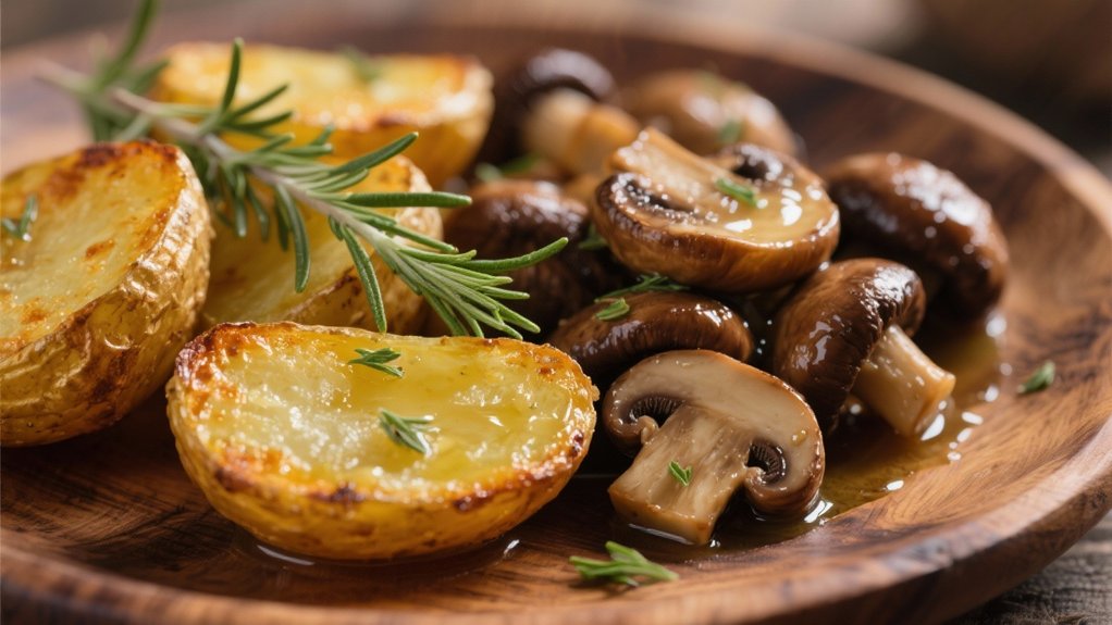 saut ed mushrooms enhance roast potatoes