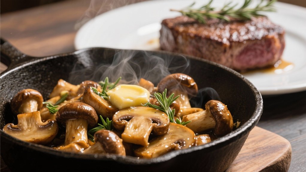 saut ed mushrooms enhance steak