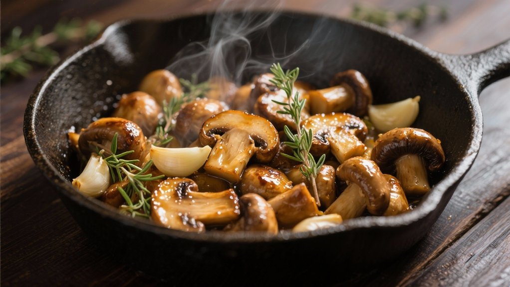 saut ed mushrooms for coq au vin