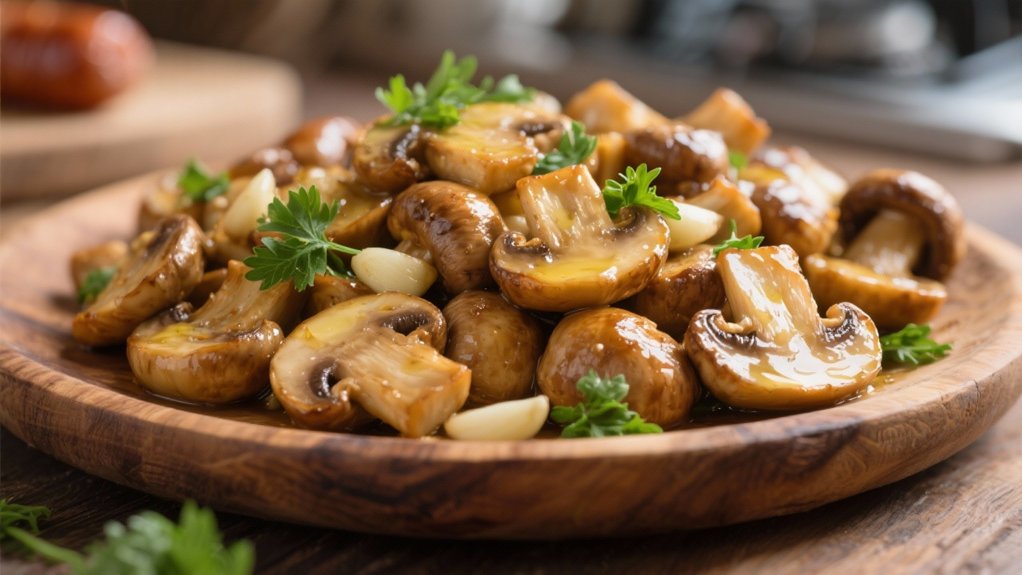 saut ed mushrooms with garlic