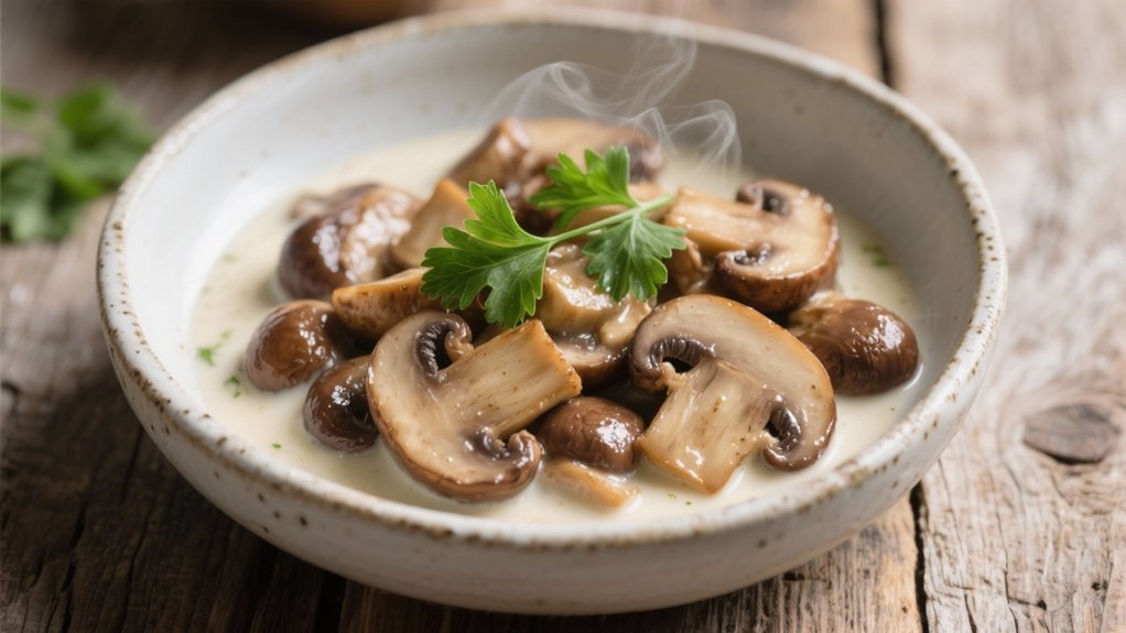 saut ed mushrooms with white wine