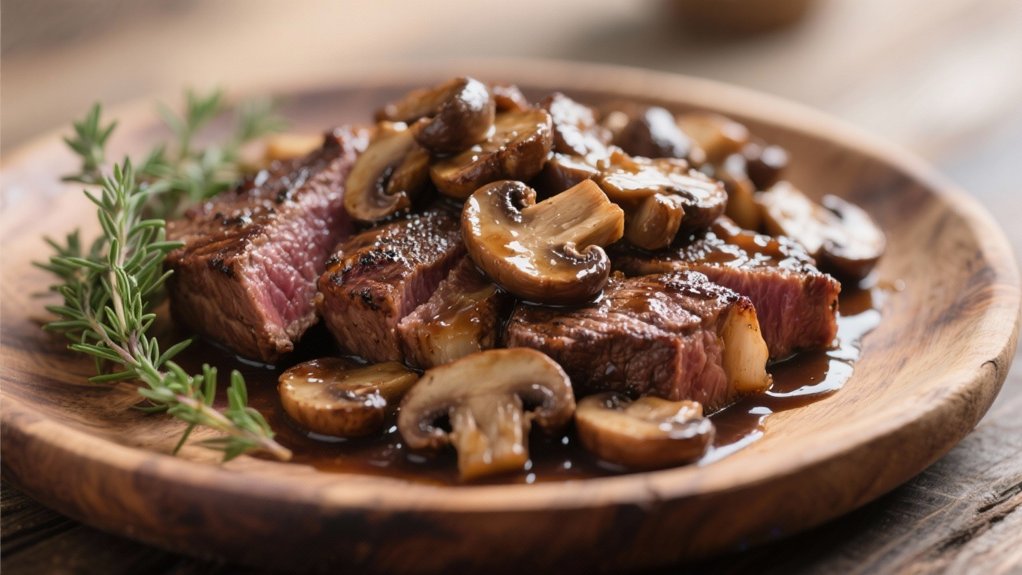 saut ed mushrooms with wine