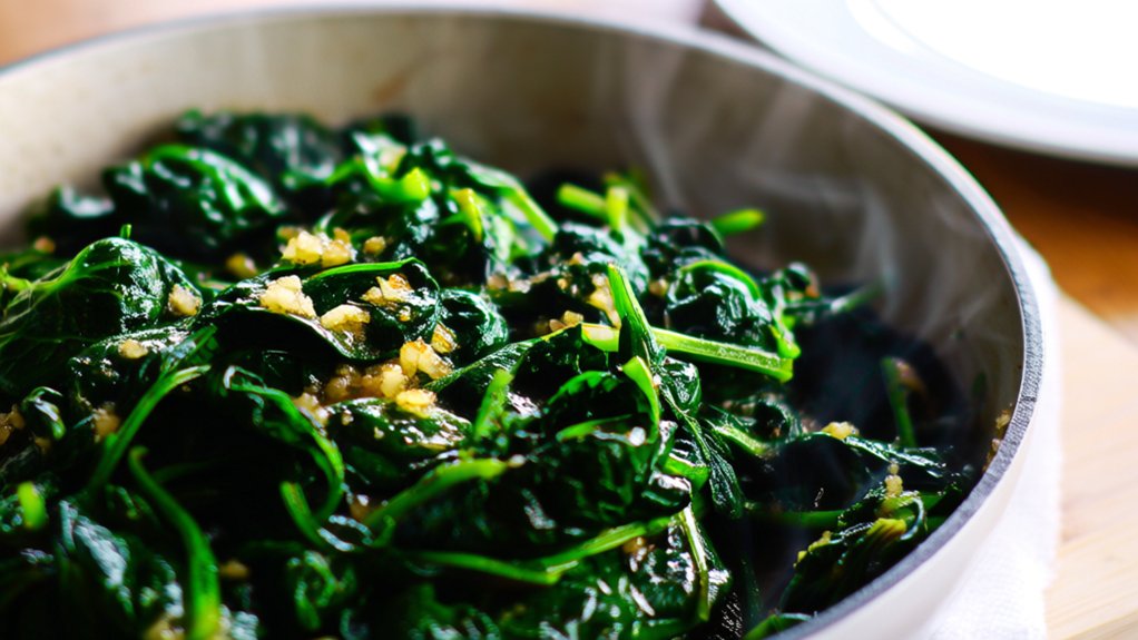 saut ed spinach complements lasagna