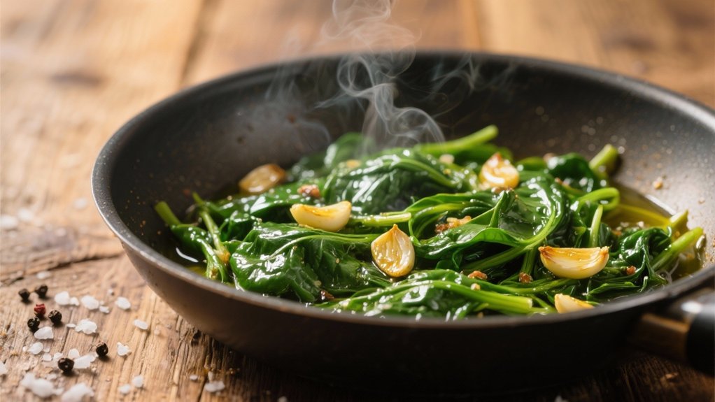 saut ed spinach enhances bolognese