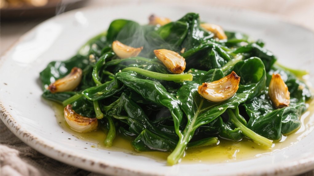 saut ed spinach enhances dinner