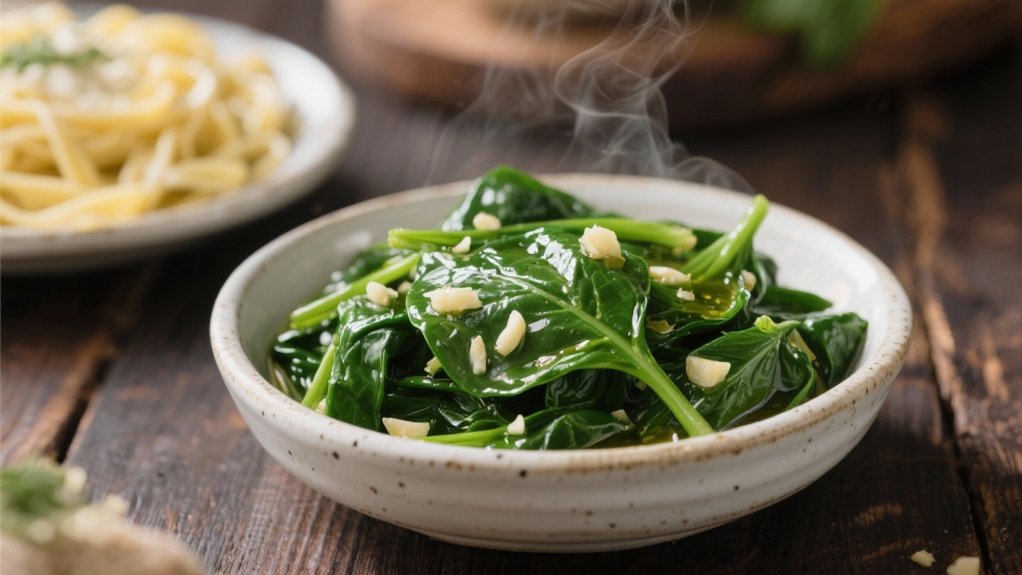 saut ed spinach enhances flavor