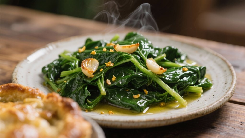 saut ed spinach enhances flavor