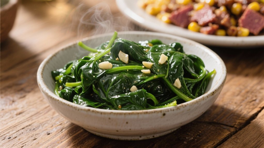 saut ed spinach enhances flavor