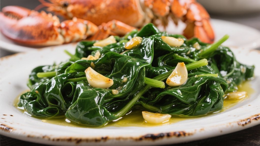 saut ed spinach garlic side