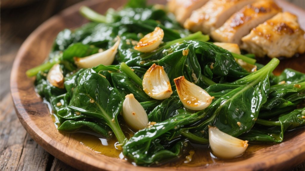 saut ed spinach with garlic