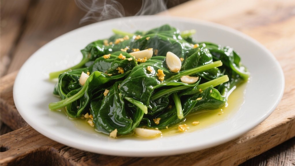 saut ed spinach with garlic