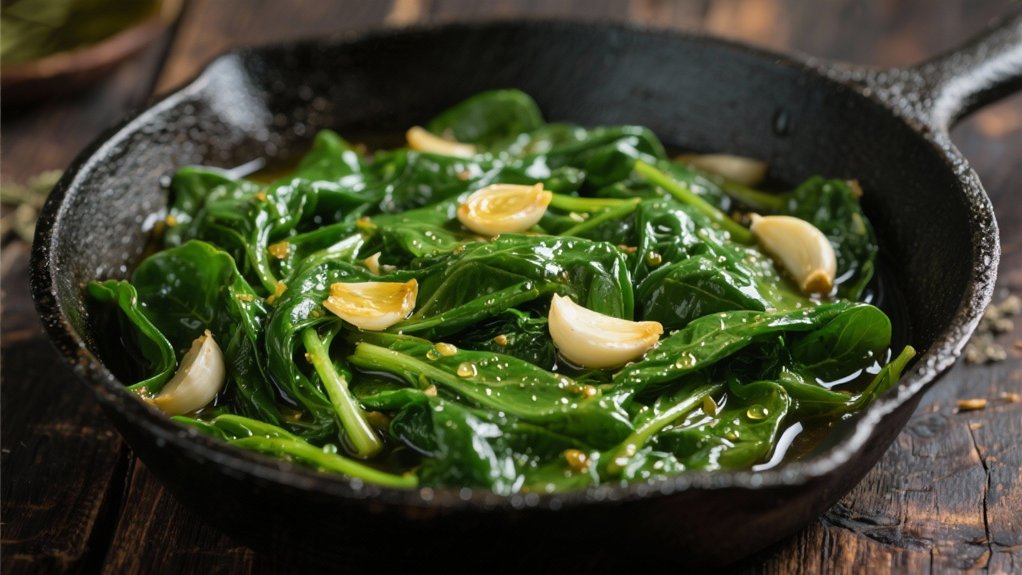 saut ed spinach with garlic