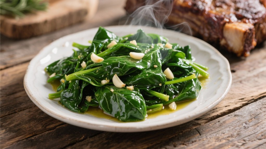 saut ed spinach with garlic