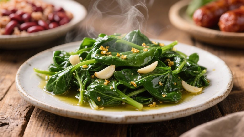 saut ed spinach with garlic
