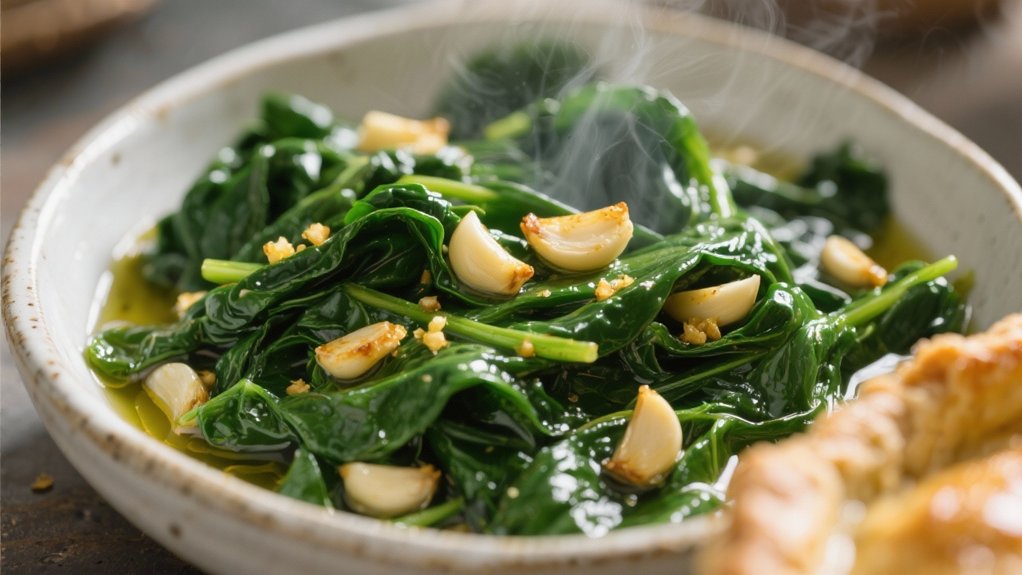 saut ed spinach with garlic