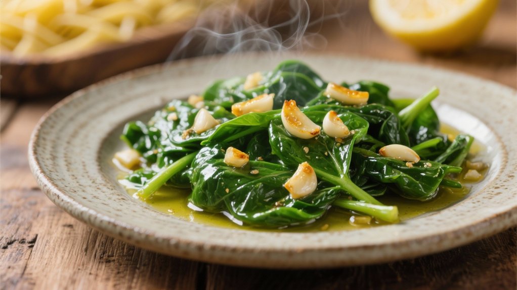 saut ed spinach with garlic
