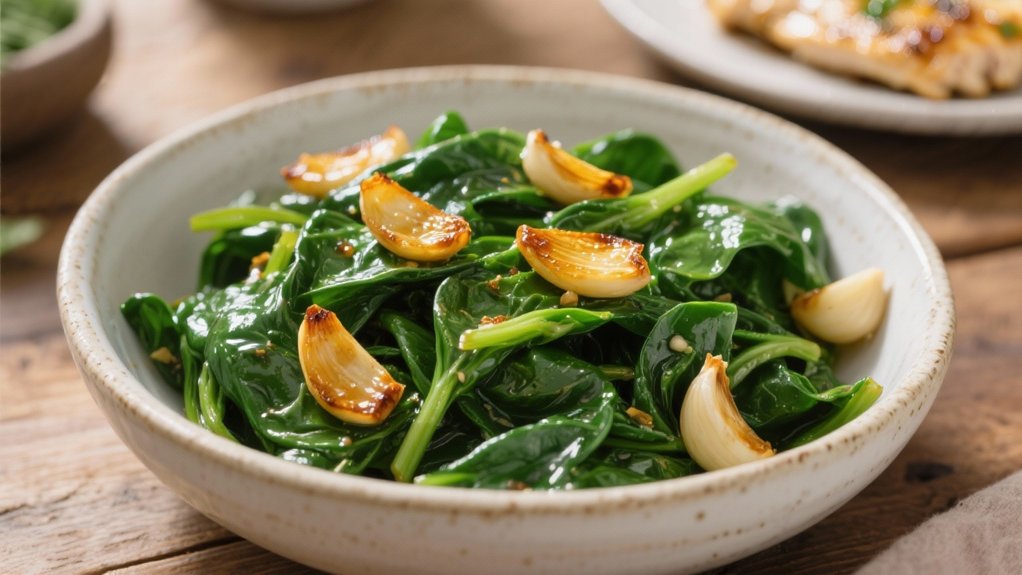 saut ed spinach with garlic