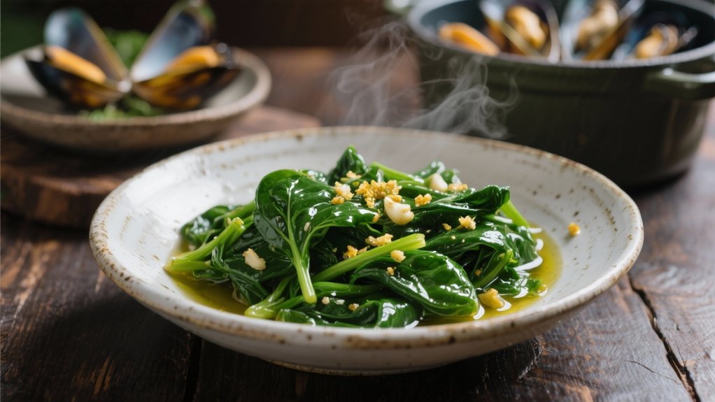 saut ed spinach with garlic