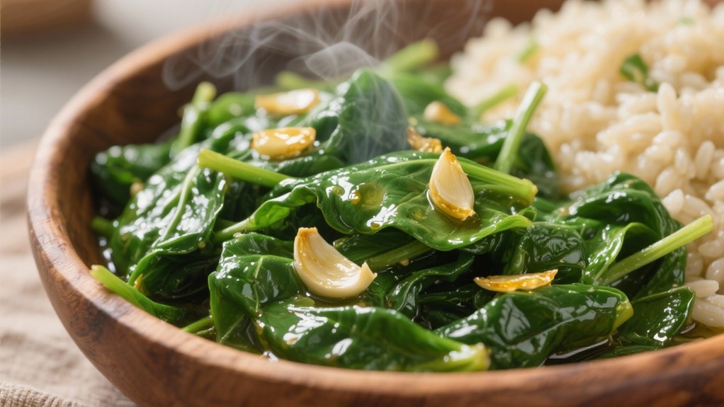 saut ed spinach with garlic