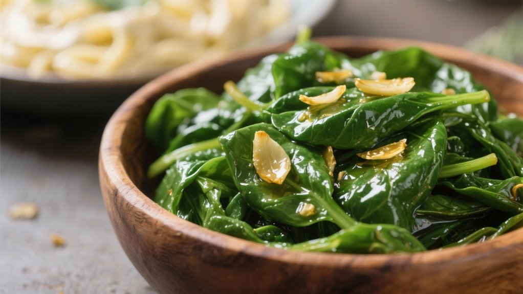 saut ed spinach with garlic