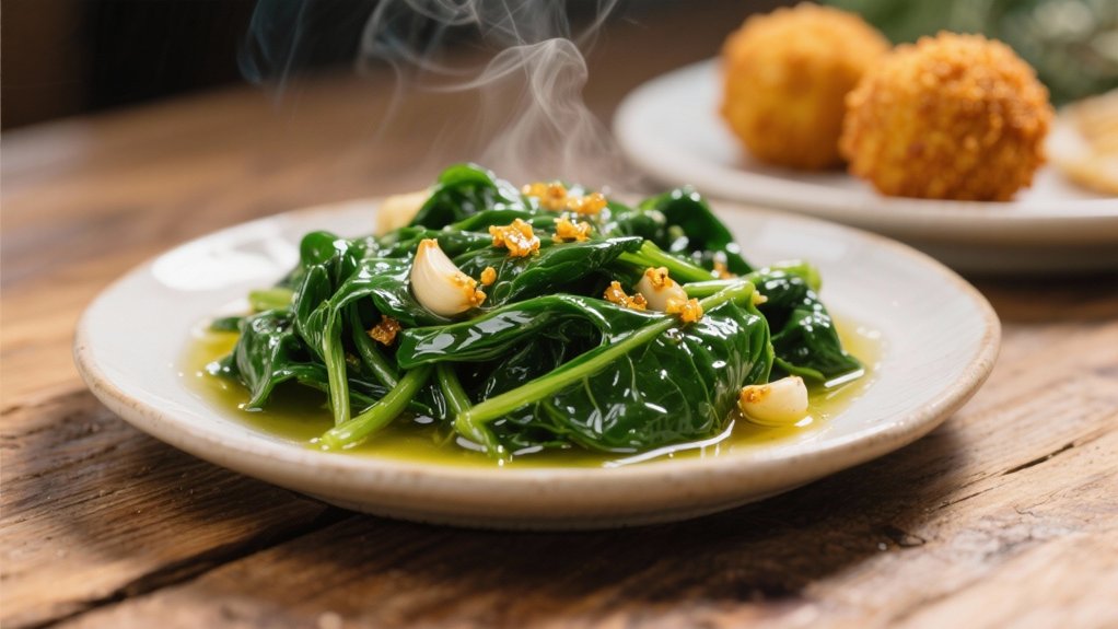 saut ed spinach with garlic