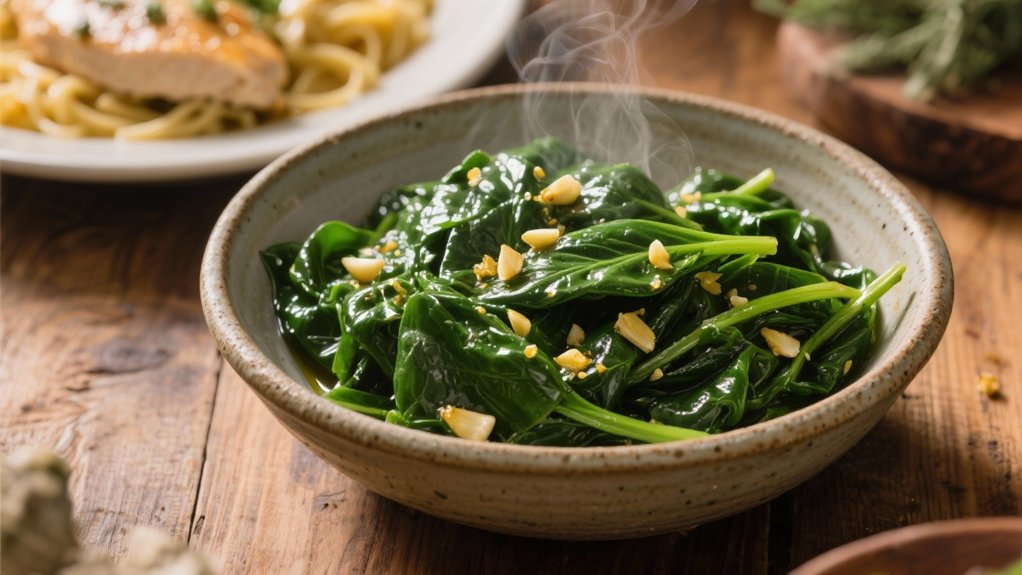 saut ed spinach with garlic