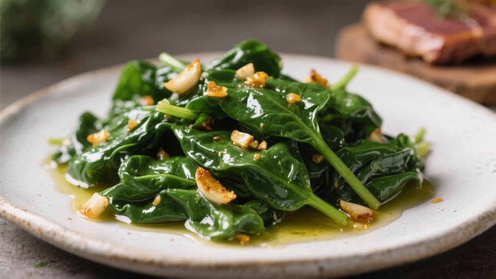 saut ed spinach with garlic