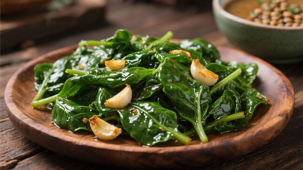 saut ed spinach with garlic